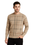 Beige Winter Knit Sweater for Men