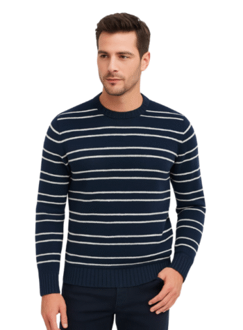 Men’s Navy Striped Winter Sweater